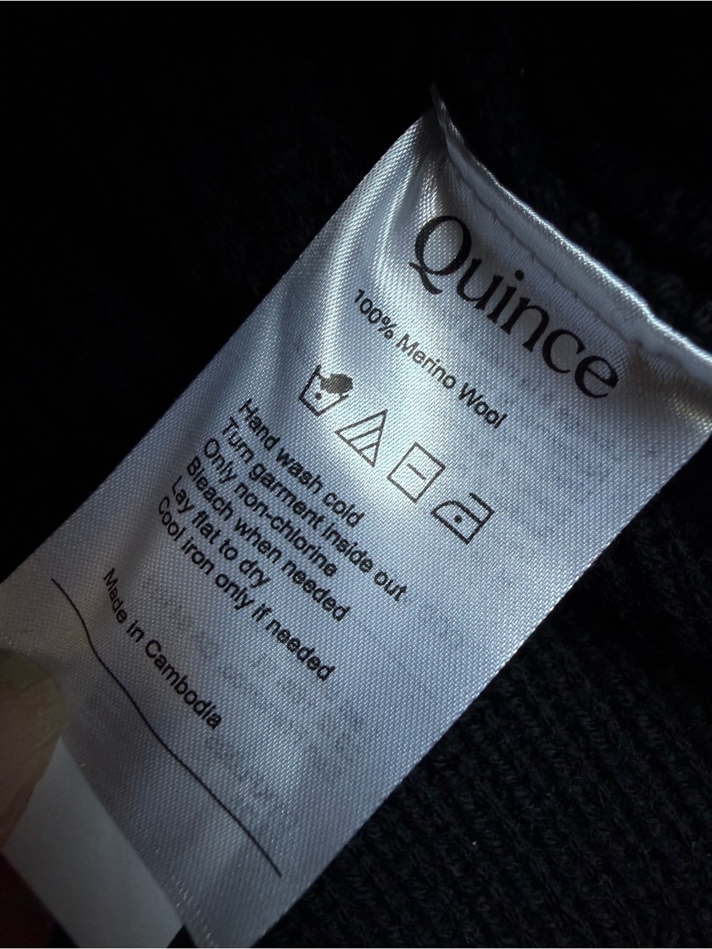New Quince Mens Medium Black Australian Merino Wool Full Zip Fisherman Sweater - Picture 8 of 8